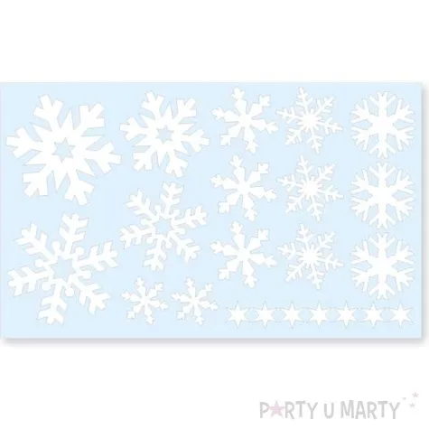 naklejki dekoracyjne sniezki mix biale 22 szt