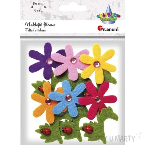 naklejki filcowe kwiatki titanum 6 szt