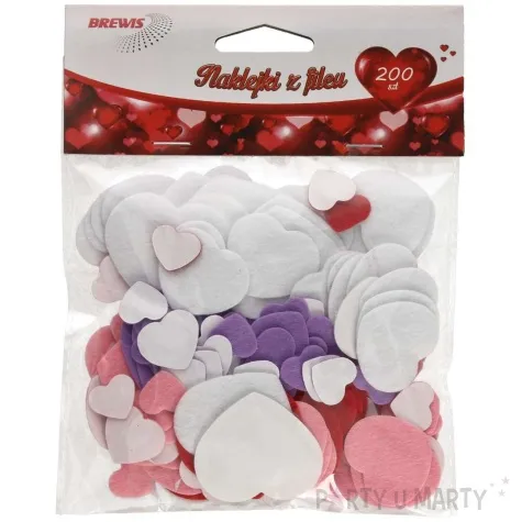 naklejki filcowe serca mix brewis 200 szt