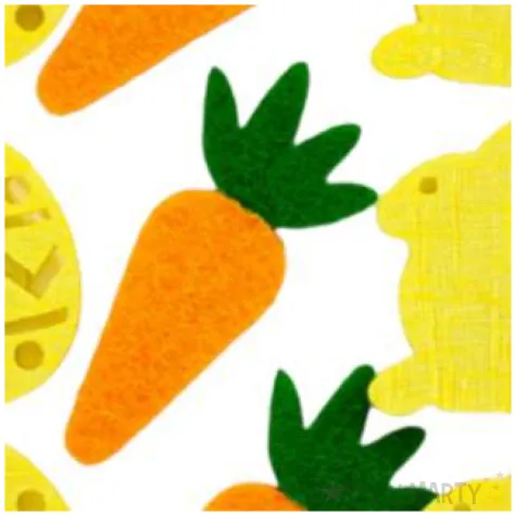 naklejki filcowe wielkanocne kroliki z pisankami aliga 9 szt