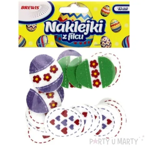 naklejki filcowe wielkanocne pisanki brewis 18 szt
