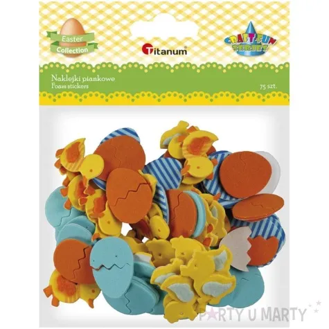 naklejki filcowe wielkanocne pisanki titanum 75 szt