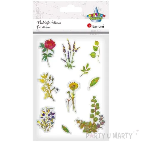 naklejki foliowe kwiaty piwonia i lawenda titanum 10 szt