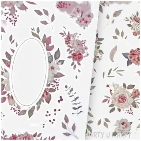 naklejki foliowe transferowe rozowe kwiaty scrapbooking dekoracje kreatywne 39 szt