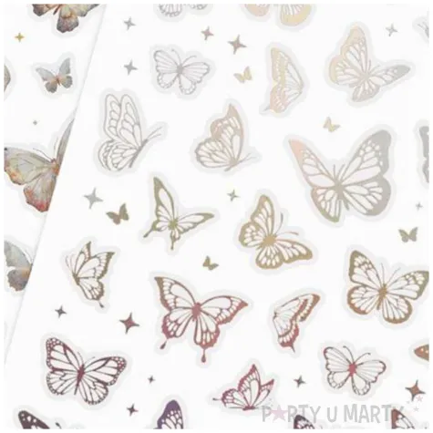 naklejki foliowe zlote motyle scrapbooking dekoracje kreatywne 82 szt