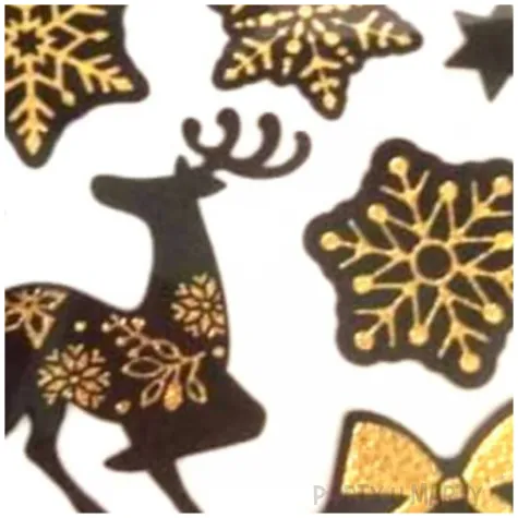 naklejki glamour sniezynki czarno zlote arpex 17 szt