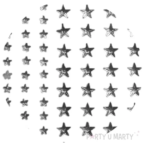 naklejki gwiazdki male i duze srebrne aliga 6x16 cm