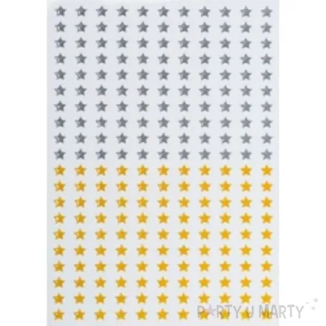 naklejki gwiazdki zlote i srebrne foliowe brewis 220 szt