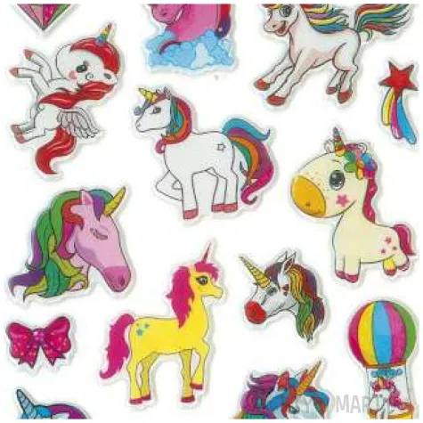 naklejki jednorozce teczowe mix titanum 20 szt