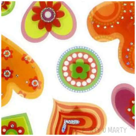 naklejki kolorowe serduszka 3d mix titanum 14 szt