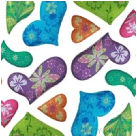 naklejki kolorowe serduszka z kwiatkami mix titanum 22 szt