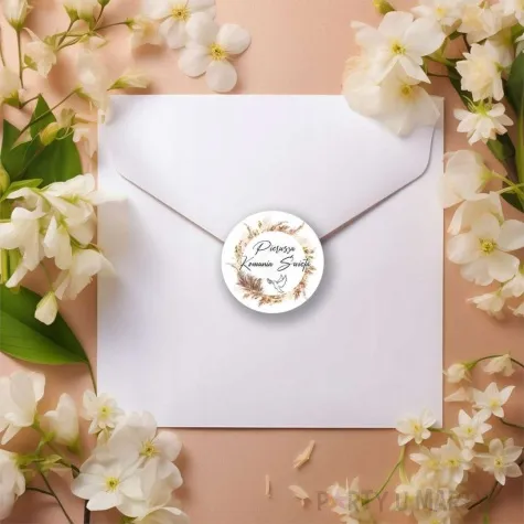 naklejki komunia swieta boho 5 cm 6 szt