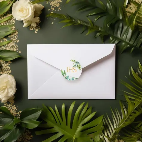 naklejki komunia swieta eukaliptus zloto bialy czakos 18 szt