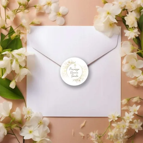 naklejki komunia swieta gold line glamour 5 cm 6 szt