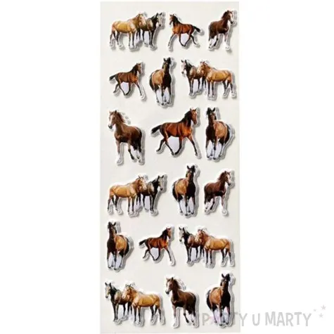 naklejki konie kreskowkowe foliowe brazowe titanum ok 3 5 cm 18 szt
