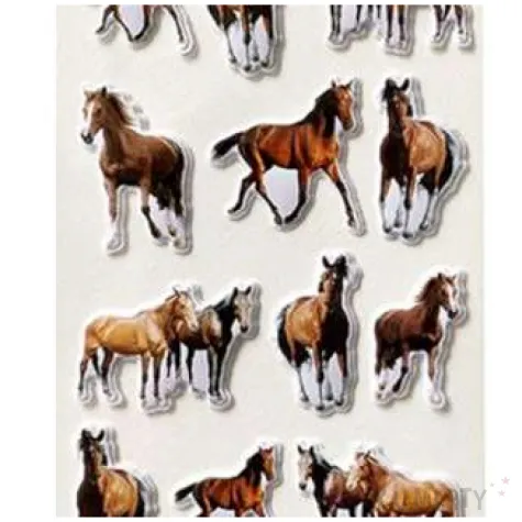 naklejki konie kreskowkowe foliowe brazowe titanum ok 3 5 cm 18 szt