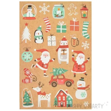 naklejki kraftowe mikolaje mix arpex arkusz