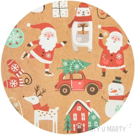 naklejki kraftowe mikolaje mix arpex arkusz