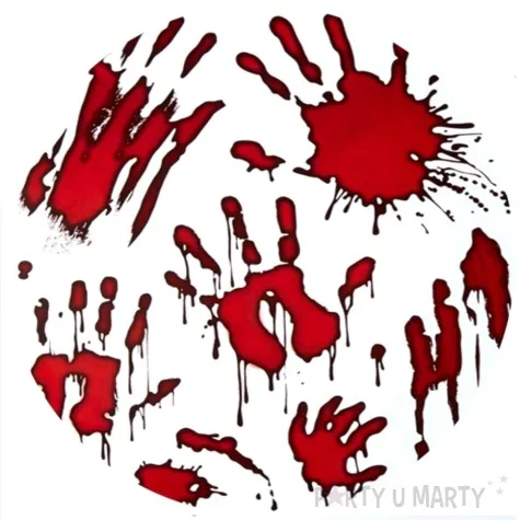 naklejki krwawe slady rak czerwone widmann