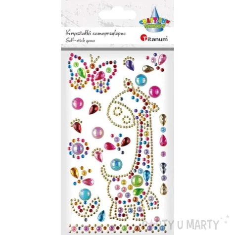 naklejki krysztalki zyrafa titanum 18 szt