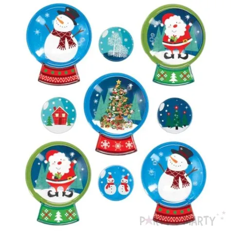 naklejki kule sniezne 3d niebieskie titanum 35 mm 9 szt