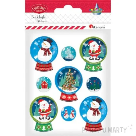 naklejki kule sniezne 3d niebieskie titanum 35 mm 9 szt