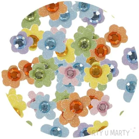 naklejki kwiatki z koralikami titanum