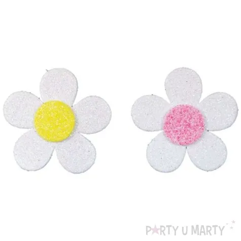 naklejki kwiaty brokatowe mix titanum 28 szt