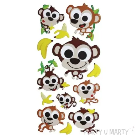 naklejki malpki i banany mix titanum 13 szt