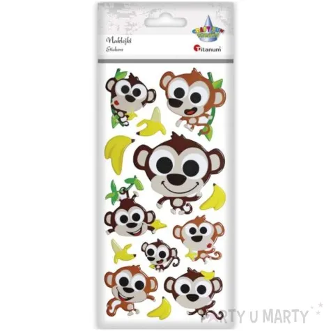 naklejki malpki i banany mix titanum 13 szt
