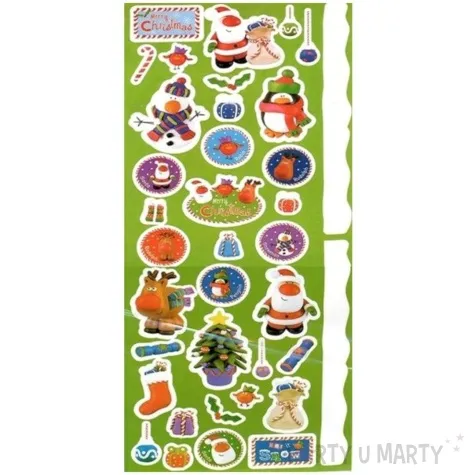 naklejki merry christmas mix arpex arkusz 15 x 30 cm