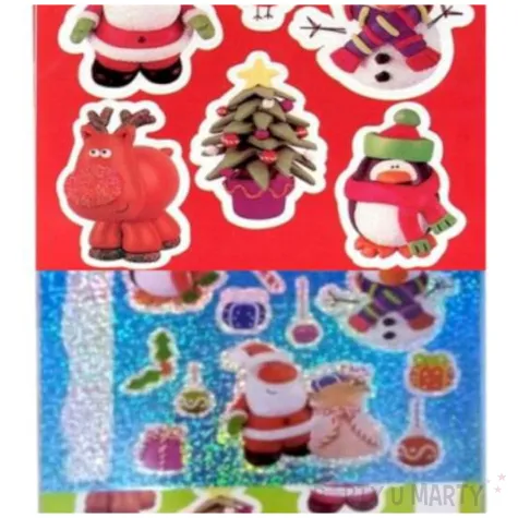 naklejki merry christmas mix arpex arkusz 15 x 30 cm