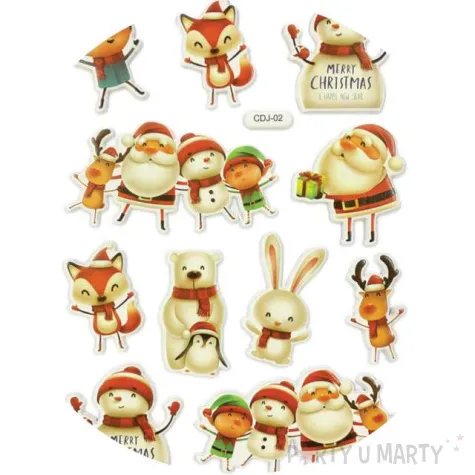 naklejki mikolaj i zwierzatka mix titanum 11 szt