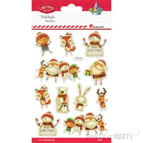 naklejki mikolaj i zwierzatka mix titanum 11 szt