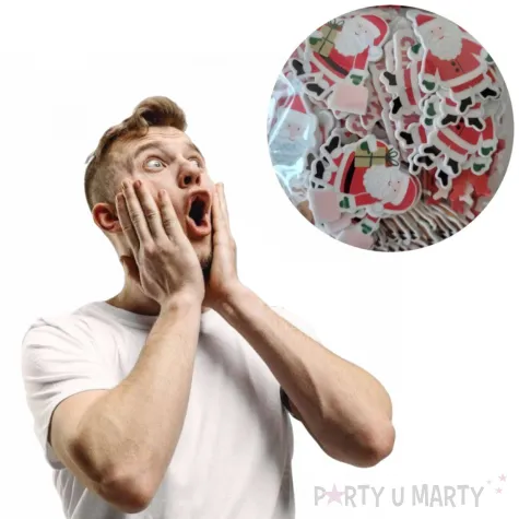 naklejki mikolaje i renifery piankowe z brokatem brewis 120 szt