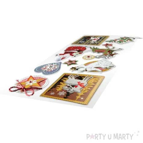 naklejki mikolajki swiateczne mix titanum 10 szt