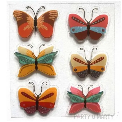 naklejki motyle 3d foliowe mix titanum ok 4 3 cm 6 szt