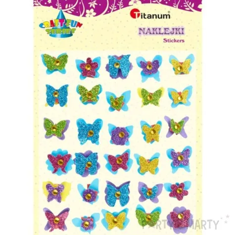 naklejki motylki z krysztalkiem titanum