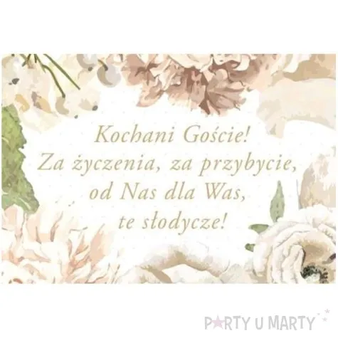 naklejki na ciasto kwiaty slub toledo 20 szt