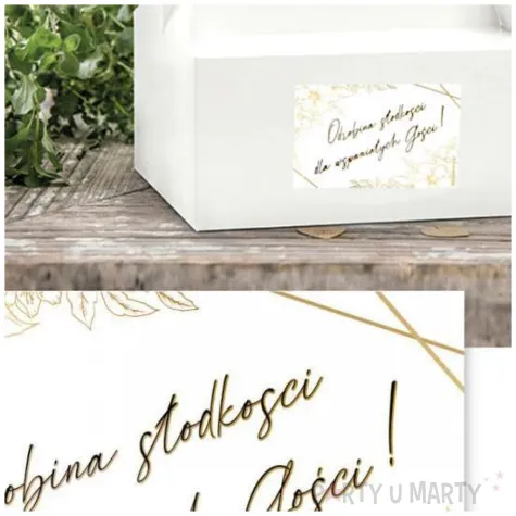 naklejki na ciasto odrobina slodkosci gold line 5x8 cm 10 szt