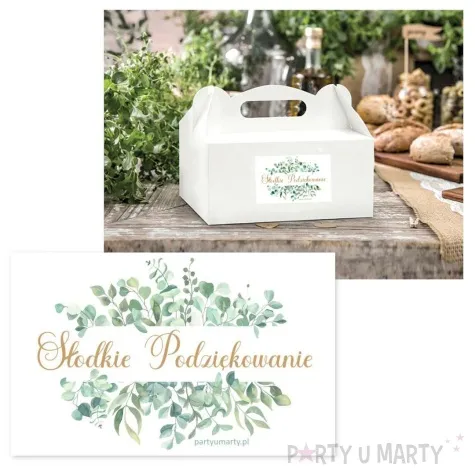 naklejki na ciasto slodkie podziekowanie eukaliptus beauty 5x8 cm 10 szt