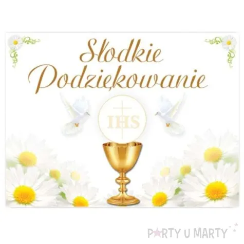 naklejki na ciasto slodkie podziekowanie komunijne 25 szt