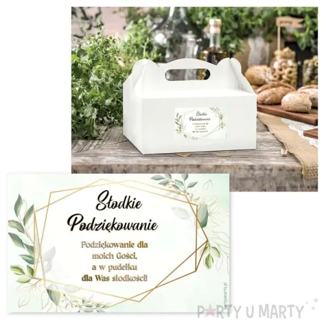 naklejki na ciasto slodkie podziekowanie mietowa geometria 5x8 cm 10 szt
