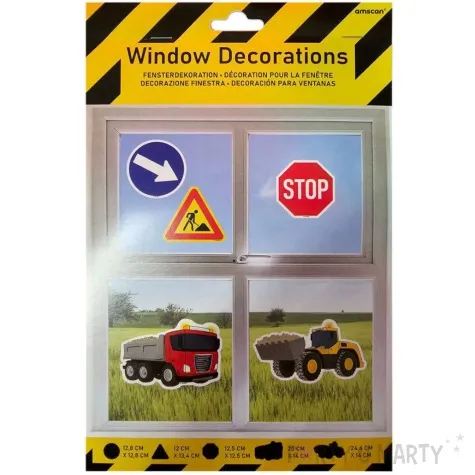 naklejki na okno budowa construction party amscan