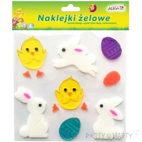 naklejki na okno kroliczki i kurczaczki zelowe aliga