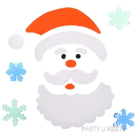 naklejki na okno mikolaj i sniezynki zelowe aliga