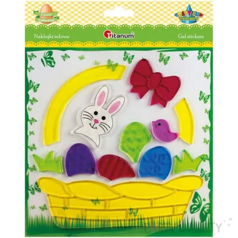 naklejki na okno wielkanocny koszyczek zelowe titanum