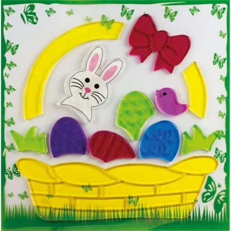 naklejki na okno wielkanocny koszyczek zelowe titanum