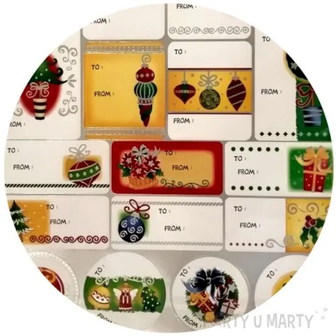 naklejki na prezenty bombki mix arpex