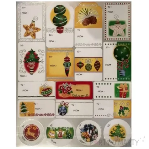 naklejki na prezenty bombki mix arpex